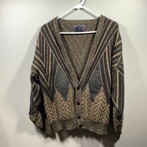 Barnaby Acrylic Leather Cardigan Sweater XL